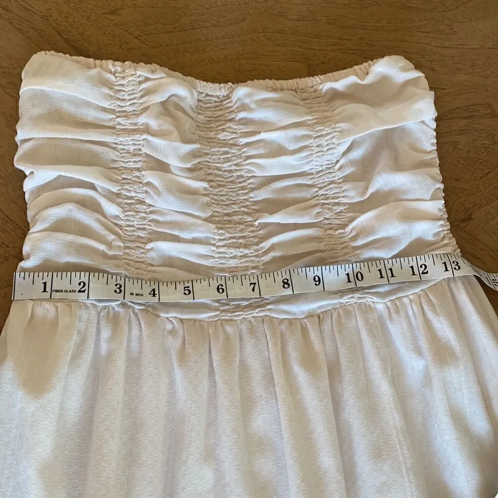 Free People Cream and Neon Orange Festival Peasant Dress Size Small